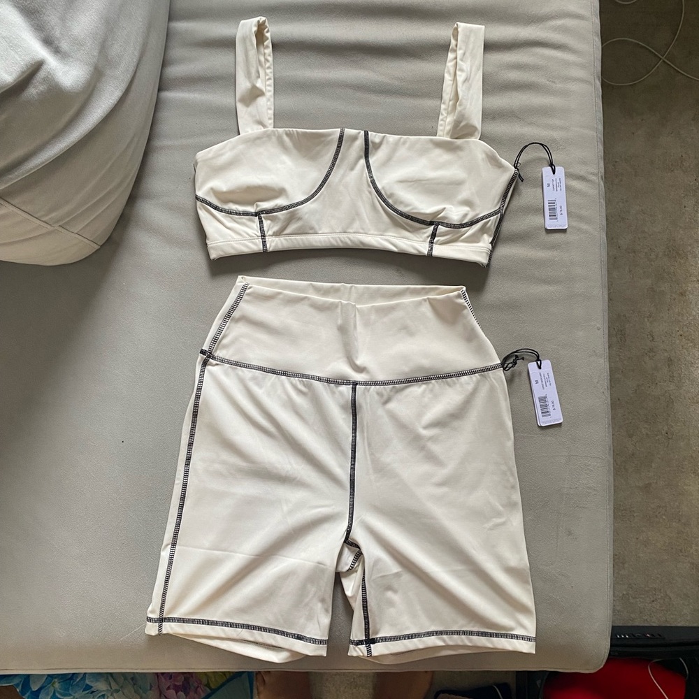 WeWoreWhat Biker Shorts & Crop Top Set BRAND NEW WITH TAGS